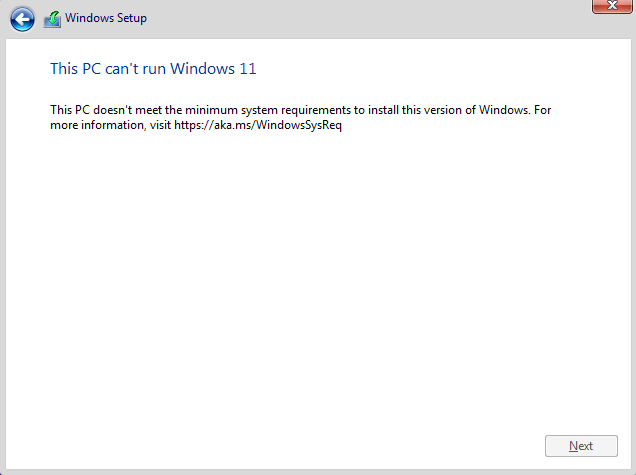 Why are you seeing this on a compatible system? Windows 11 Fresh Install This Pc Can T Run Windows 11 The Tech Journal