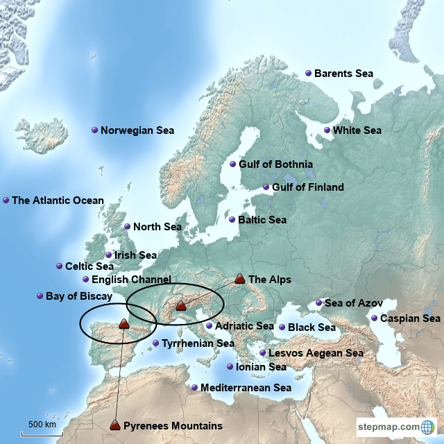 Europe Landforms Map Landforms Of Europe Map 1656843 