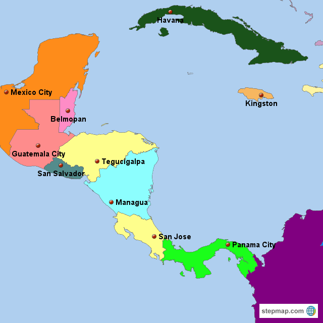 Latin America Capital Cities Map Latin America Capitals 1149259 