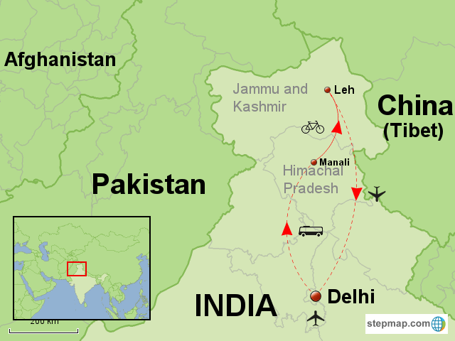 Manali Map Manali To Leh Highway 1393997 