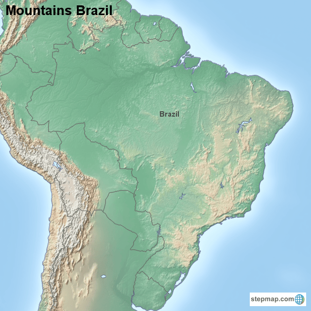 Map Of Brazil With Mountains Mountains Brazil 1226482 