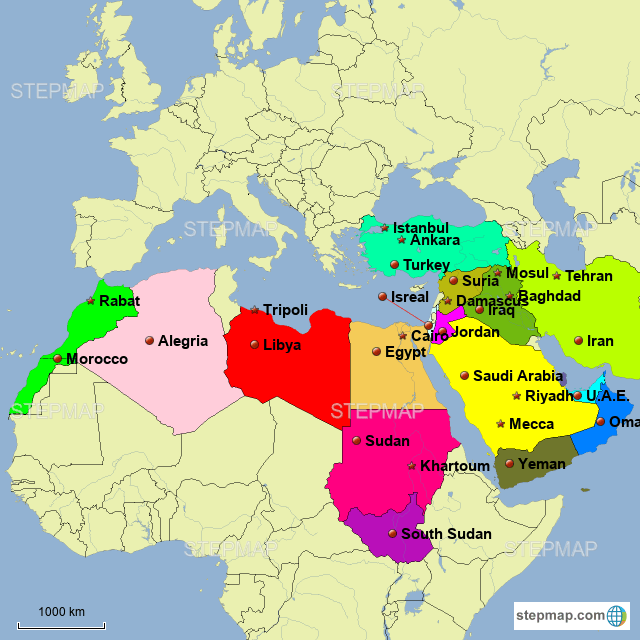 Political Map Southwest Asia Printables Templates Free North Africa And SW Asia 1740190 
