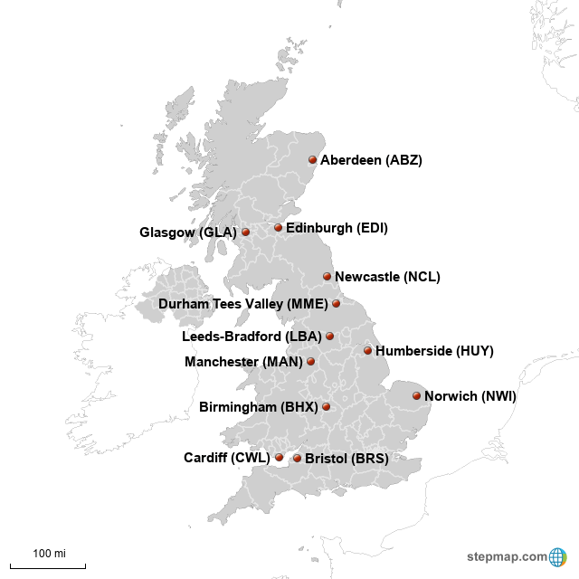 Airports In England Map Map Of The Major Airports In Britain XDAAW UK Regional Airports 1618304 
