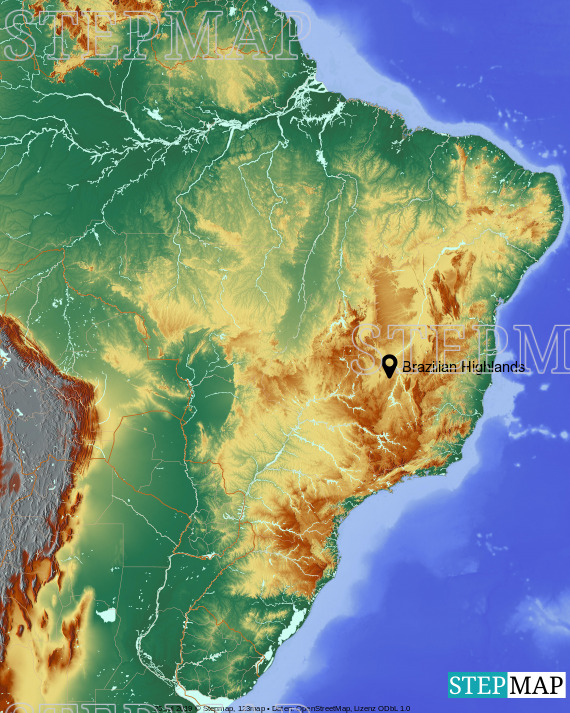 Brazilian Highlands Mountains Map Brazilian Highlands Peakbagger Com Brazil Highlands LrIY8BkZrt 