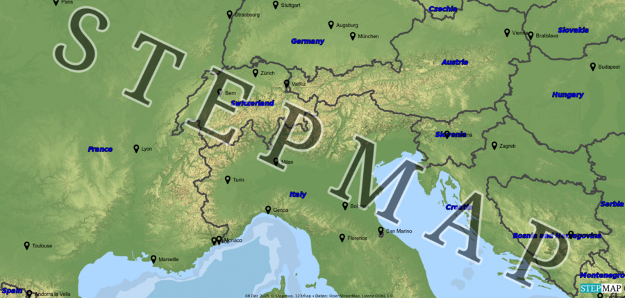 StepMap Italy Switzerland Austria 2026 Landkarte F R Northwest Europe Italy Switzerland Austria 2026 R30NcfJCzA 