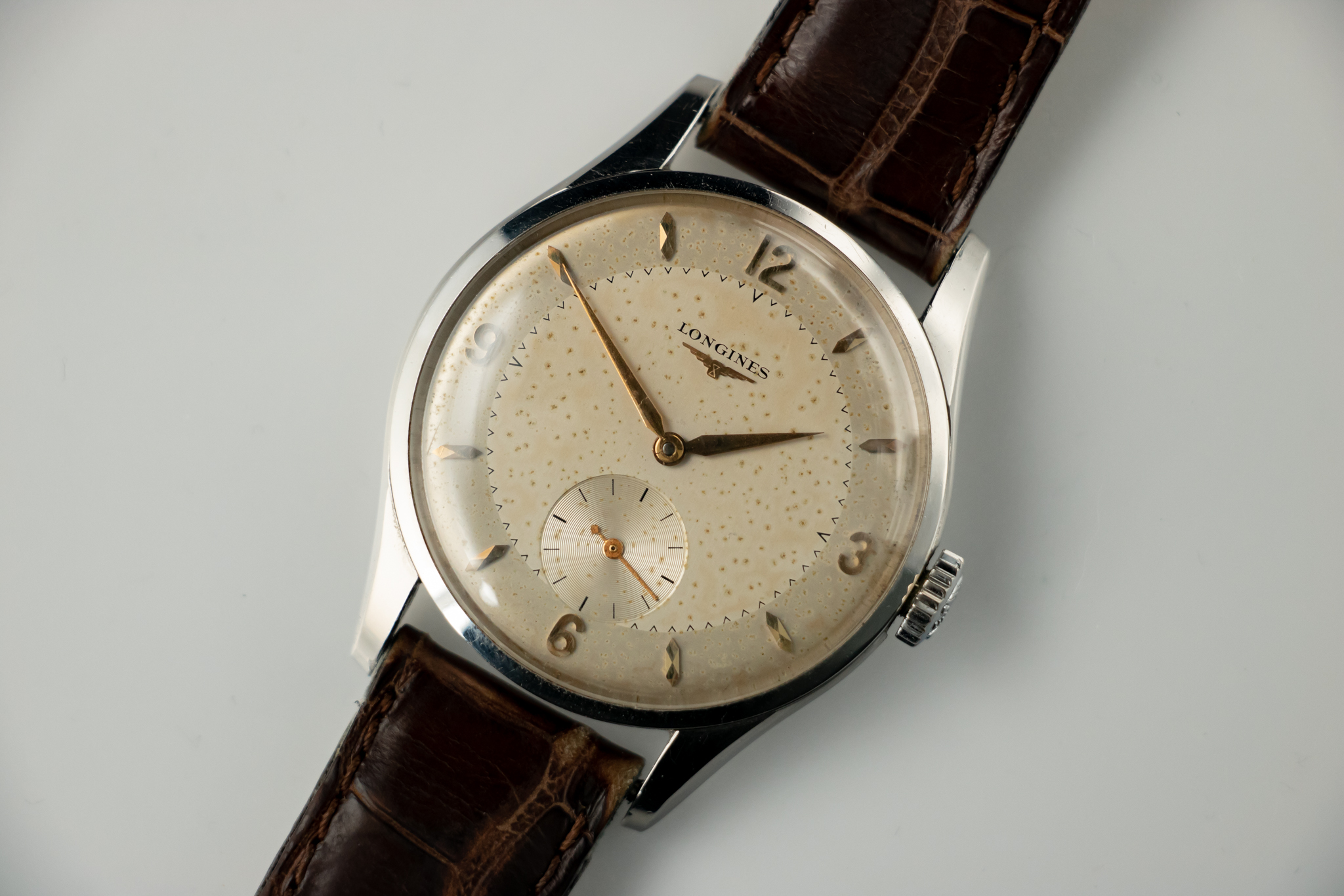 1955 LONGINES REF. 7135, 36MM, STEEL • Vintage Watches For Sale