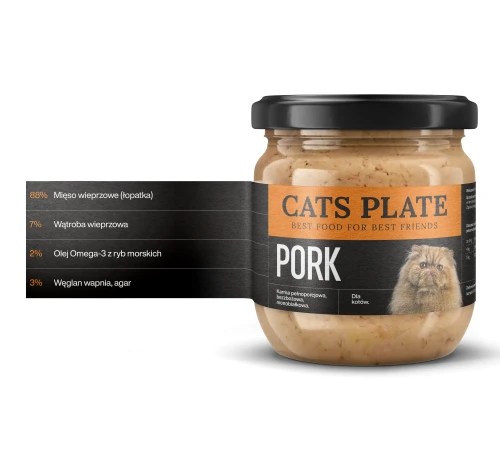 Cats Plate Pork – mokra karma dla kota z wieprzowiną 360 g