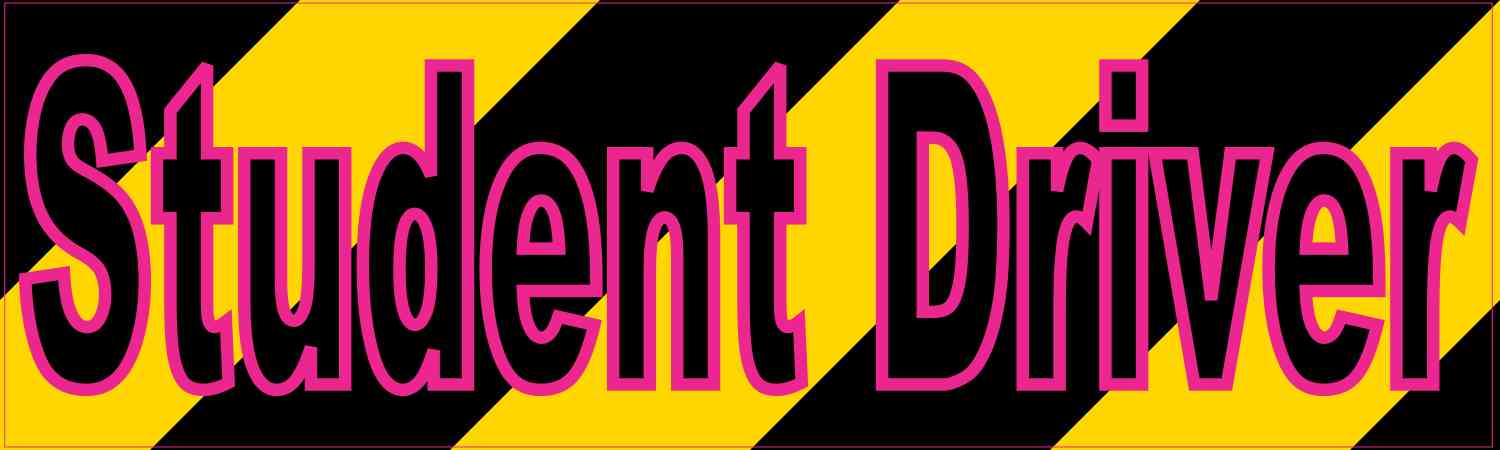 Student Driver Sticker - Real Sticky, Glossy Finish, 2.75"x4" - USA Made, Free Shipping, Car Bumper Decal For Teens