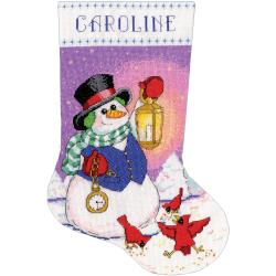 Snowman With Lantern Stocking Counted Cross Stitch Kit