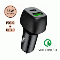 Sansai PHC-7606P Dual Outlets Quick Car Charger