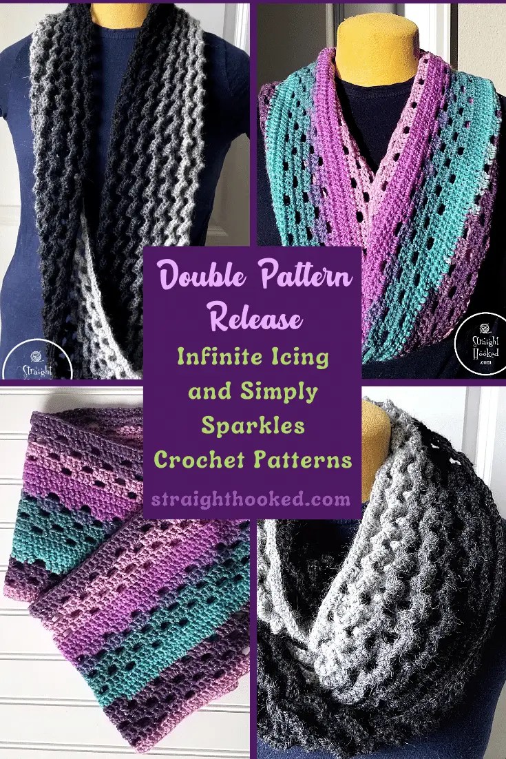 Read more about the article Double Pattern Release: the Simply Sparkles and Infinite Icing scarves