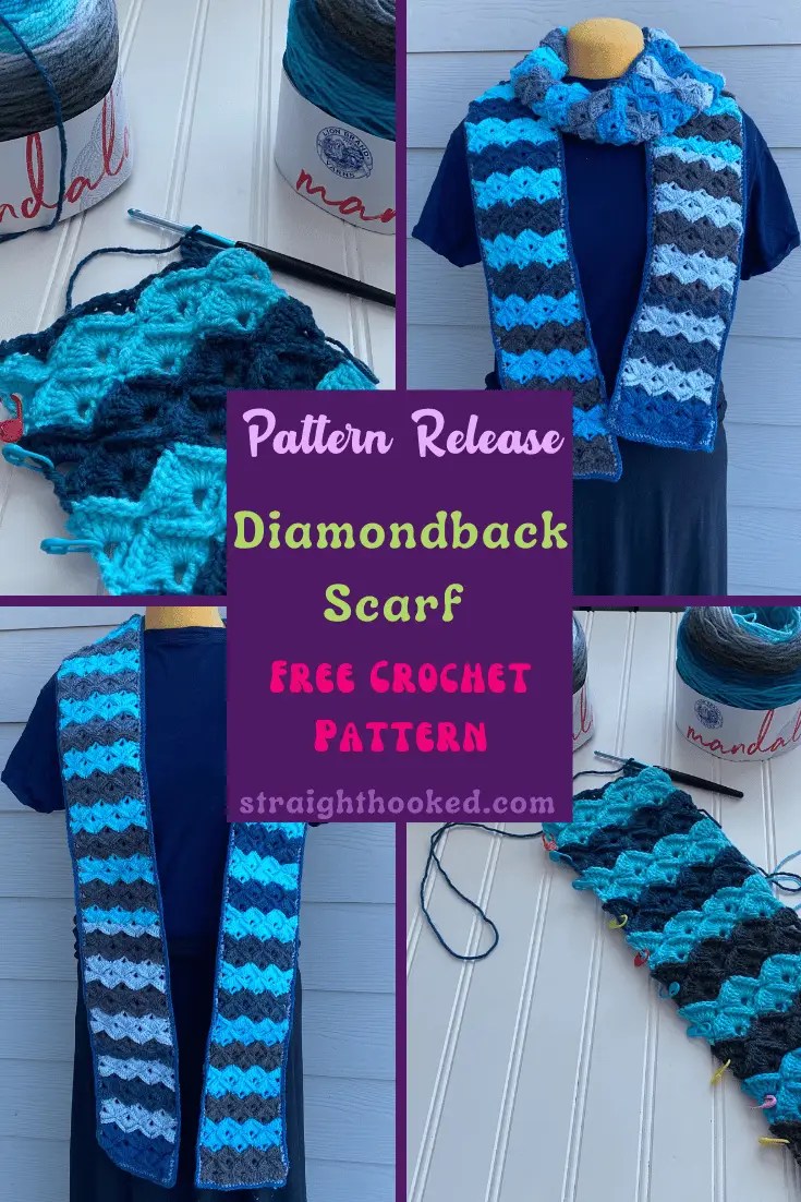 Read more about the article Diamondback Scarf- FREE Crochet Pattern