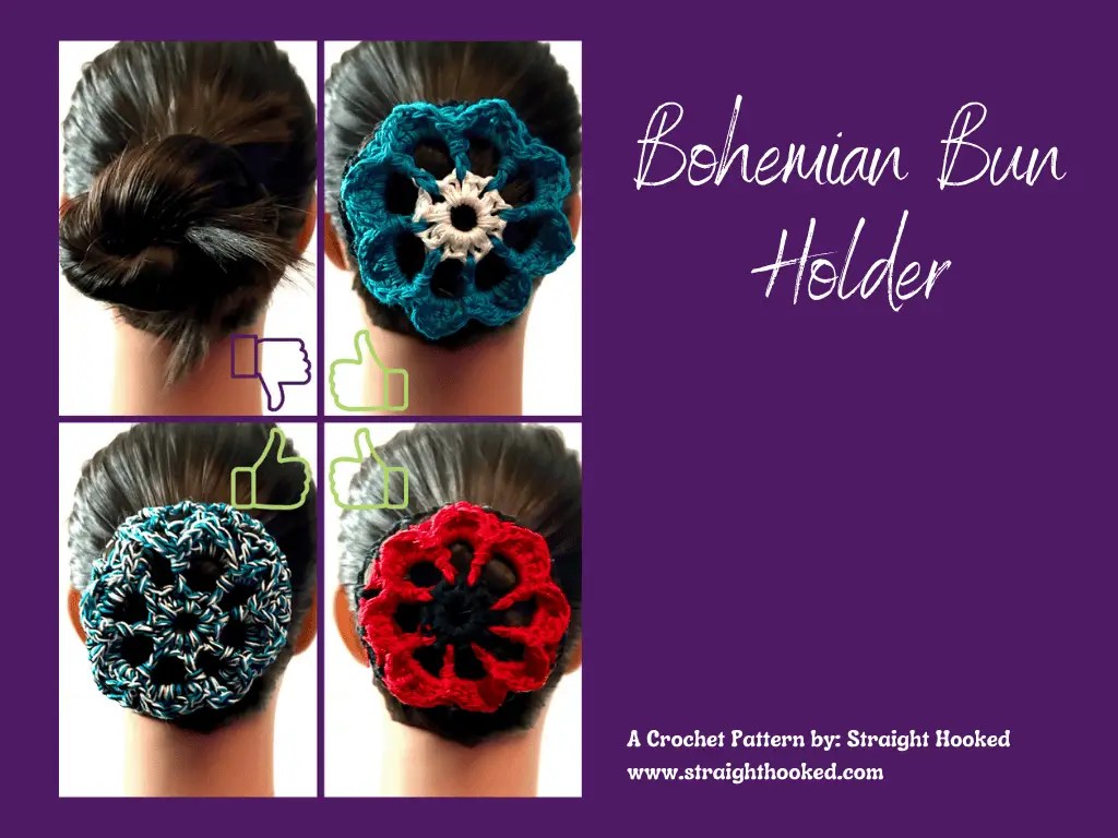 Bohemian Bun Holder crochet pattern