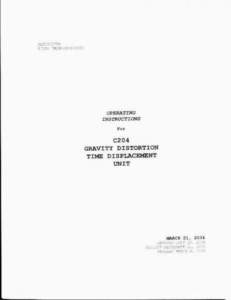 John Titor - C204 Operating Instructions John Titor - C204 Operating Instructions