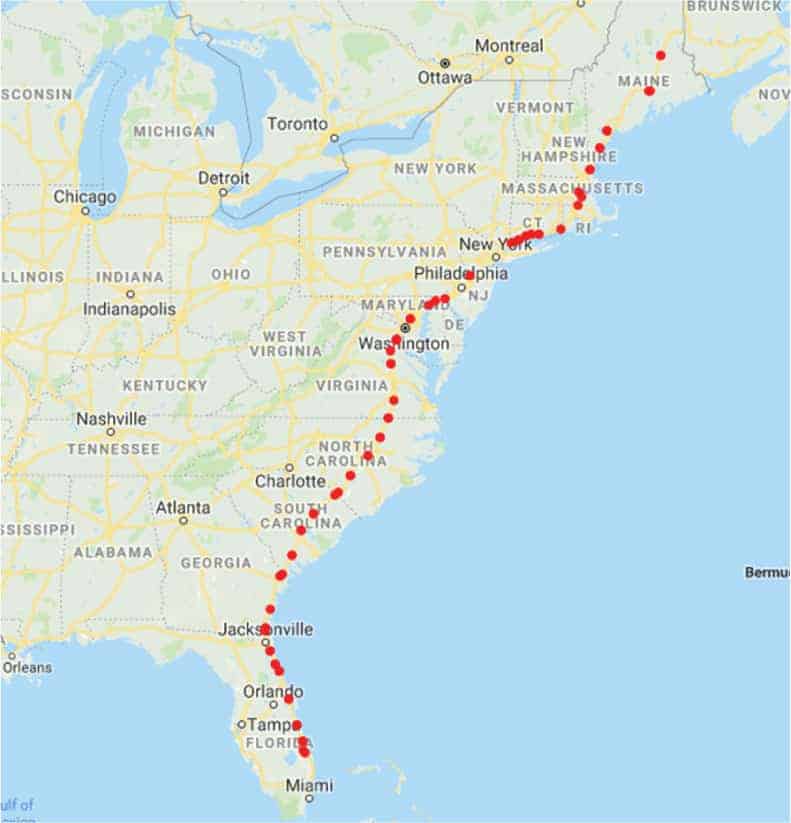 Interstate Route 95 Map Rest Stop Map 1 