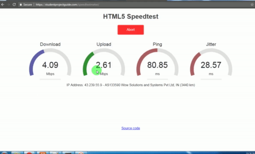 Internet Speed Test Meter - Student Projects Live