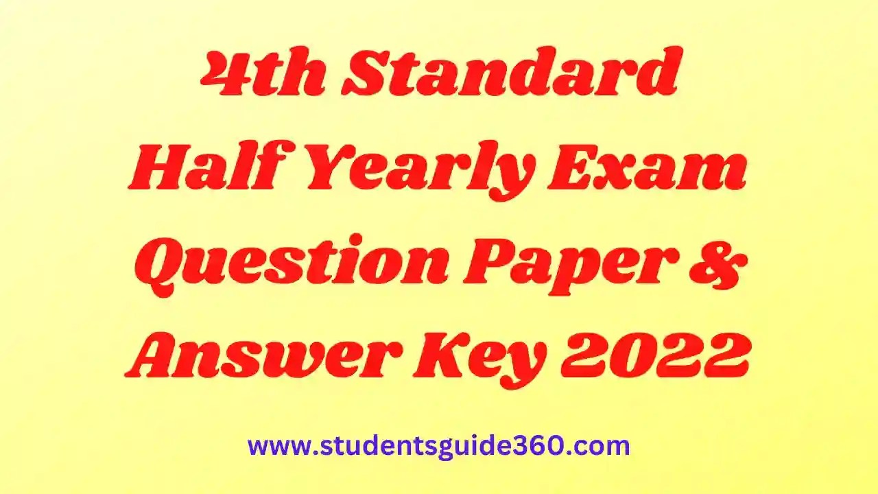 You are currently viewing 4th Term 2 Question Paper Answer Key 2022