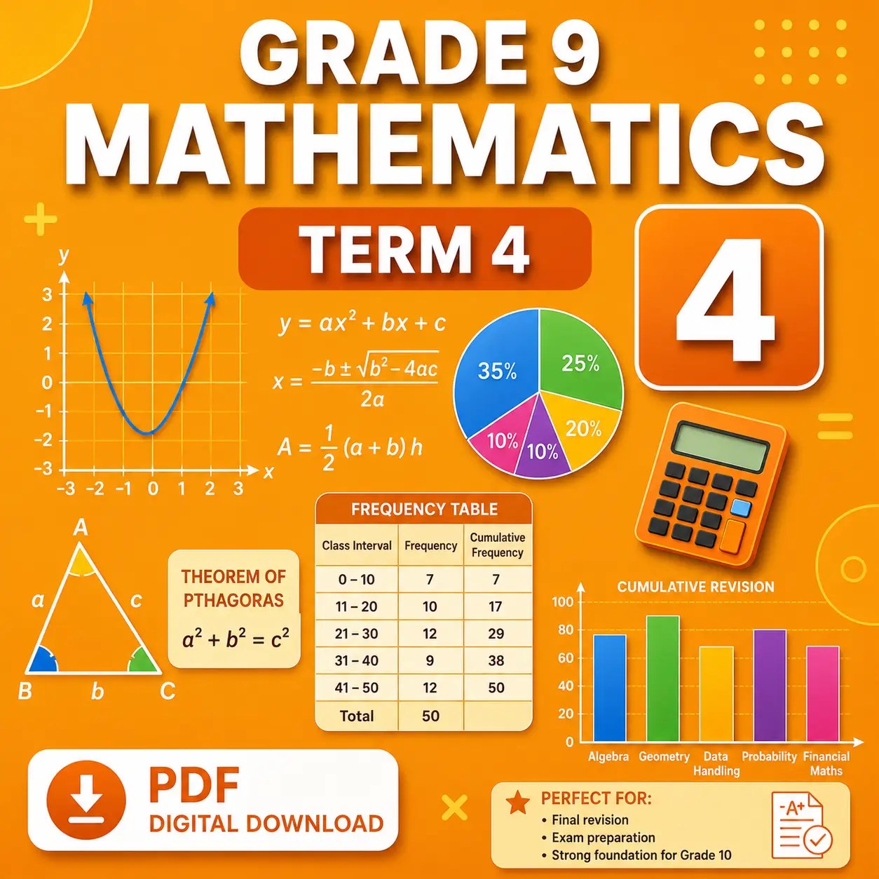 📐 Grade 9 Mathematics Term 4 Digital Revision Package
