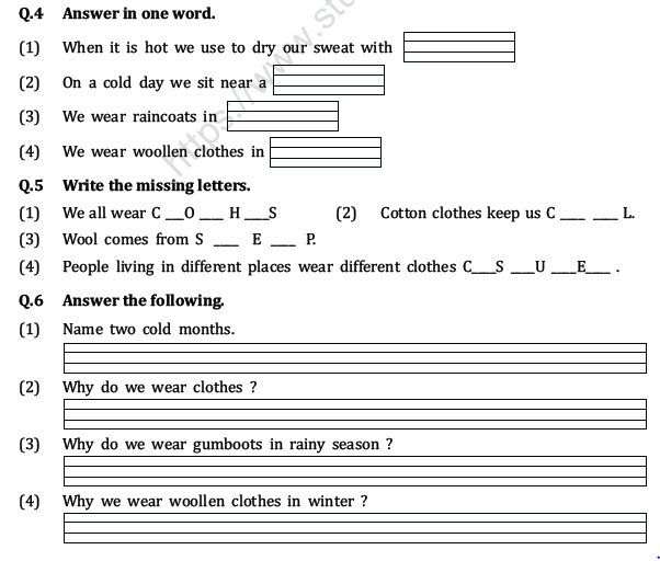 cbse class 1 evs revision worksheet set c practice worksheet for environmental studies