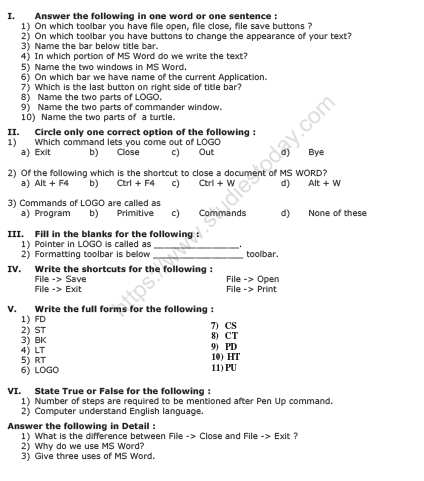 cbse class 3 computer practice worksheet set b practice worksheet for