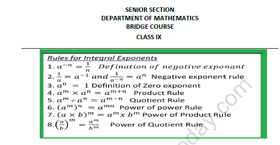 cbse class 8 mathematics exponents and powers bridge