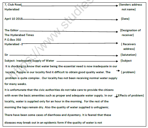 cbse class 10 english letter of the editor worksheet set b