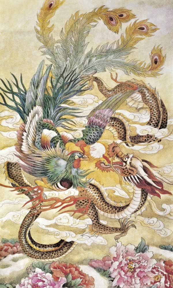 Le phénix et le dragon : représentation de la féminité et de la masculinité ; de l'impératrice et de l'empereur ; du yin et du yang.
