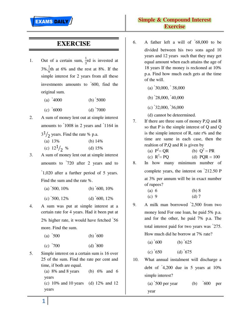 Solution Simple Compound Interest Exercise With Answer Key Studypool - Mountain Picture Collection - Ultra HD Quality