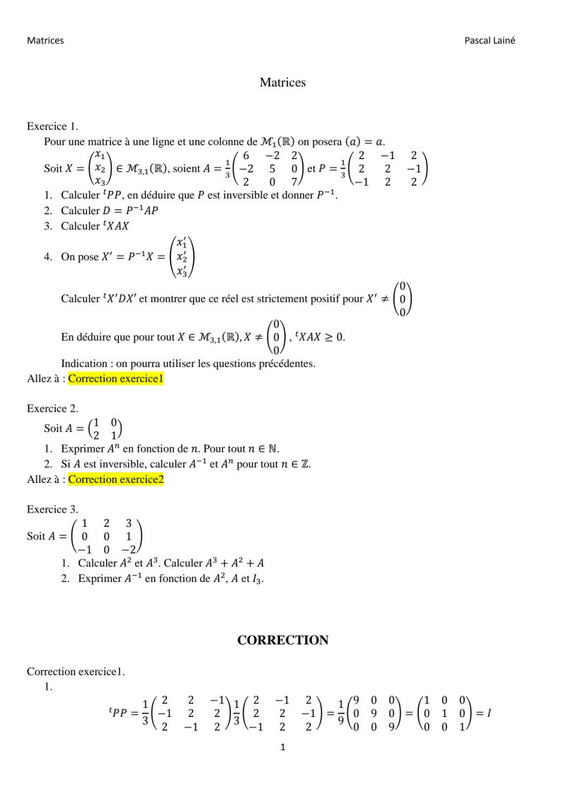 Solution Exercices Matrices Corrige Studypool - Perfect Full HD Light Photos | Free Download