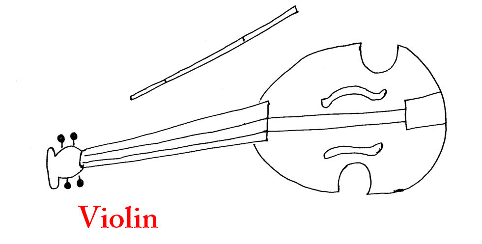Coloring page of violin