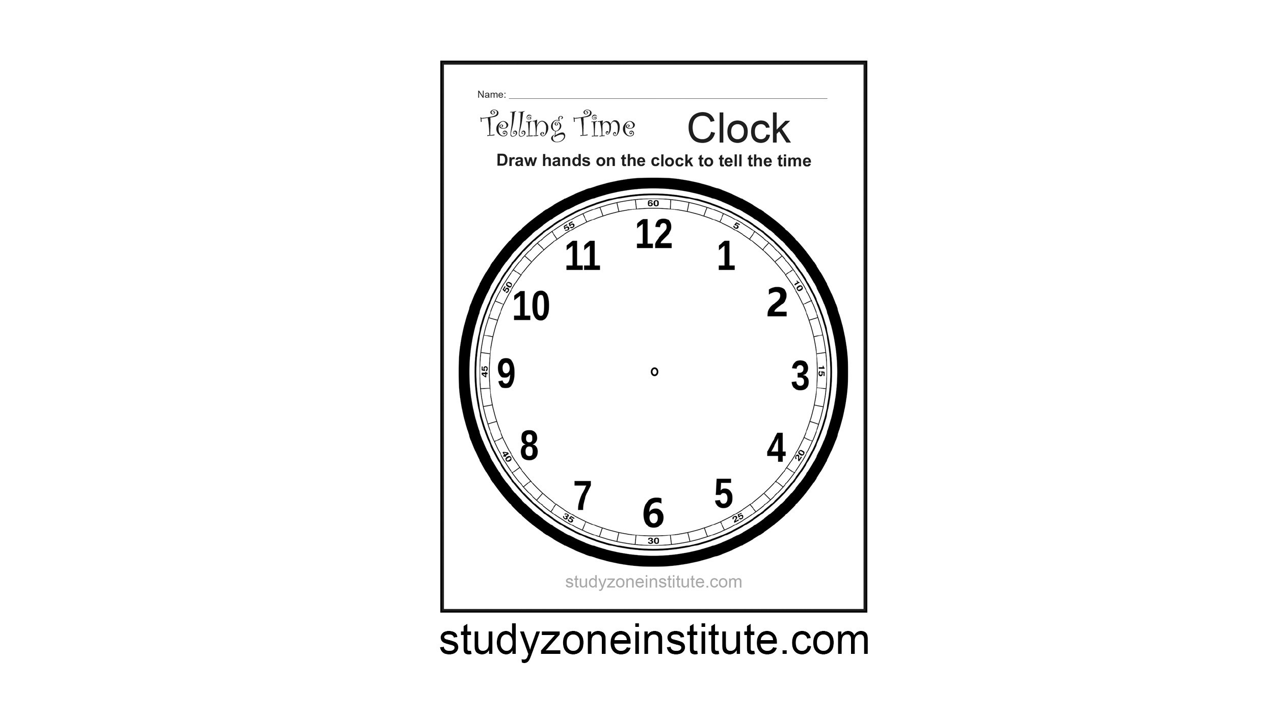 Clock count in 5s worksheet