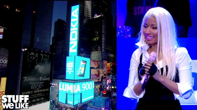 Nicki Minaj and Nokia take over Time Square