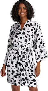 Women's Cow Print Robe - Stuff with Animals