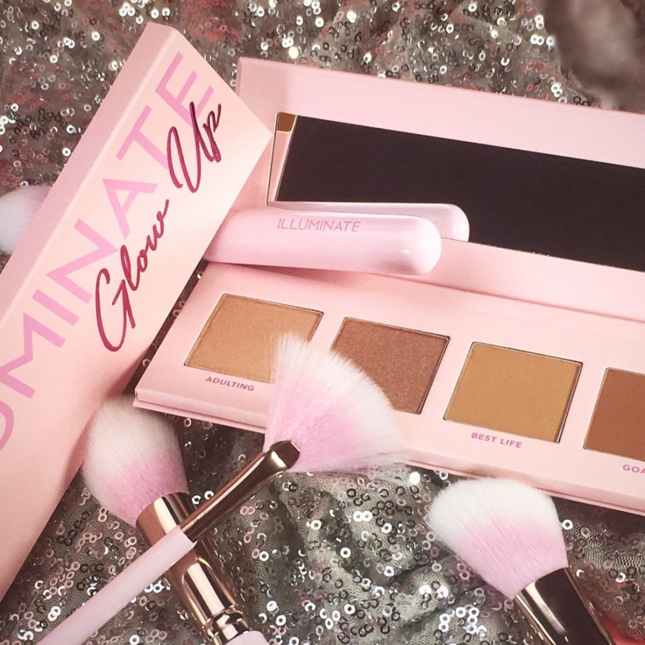 Pretty In Pink Brushes paired with the Glow Up highlight and contour palettes.