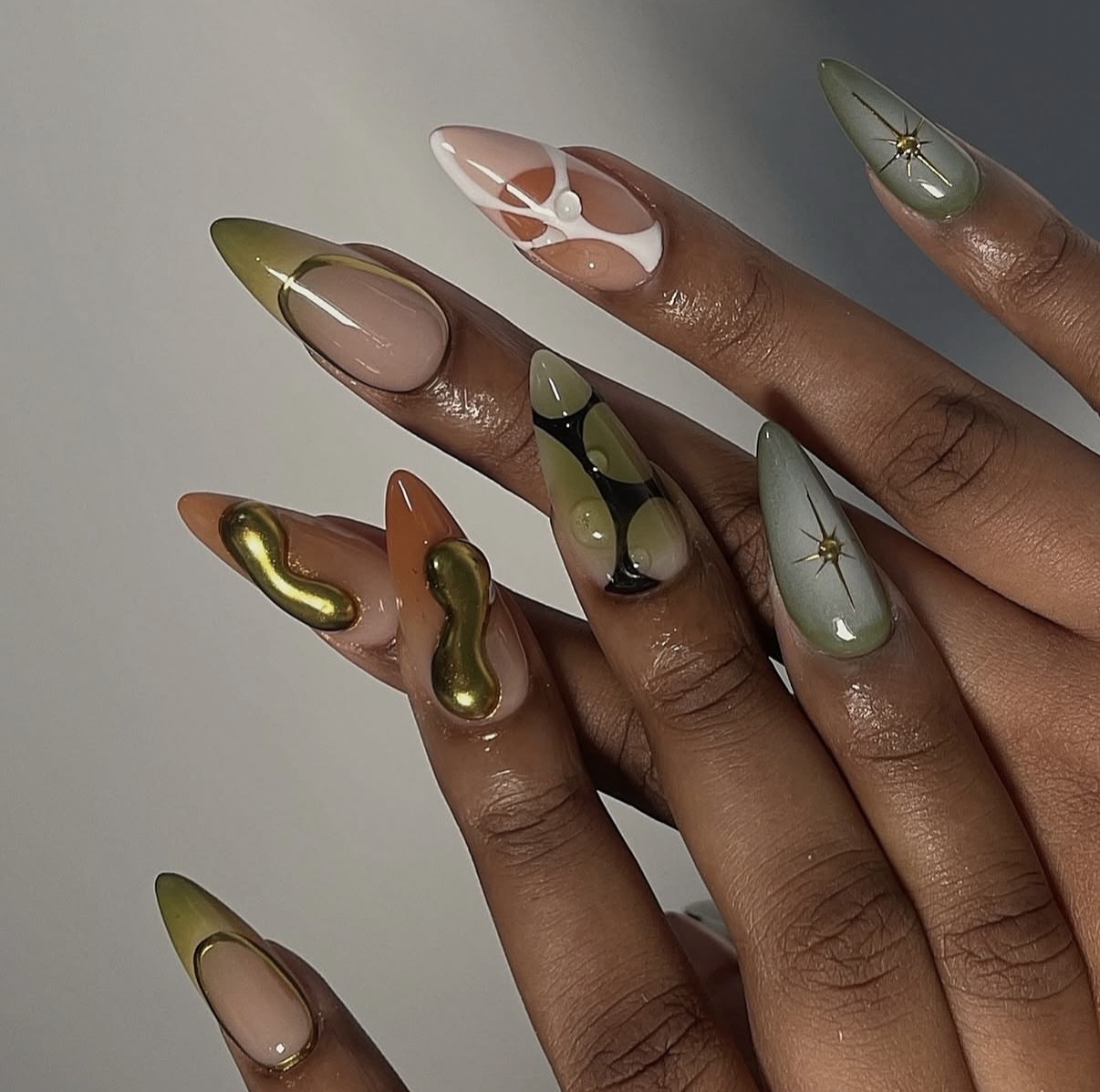 Fall green nail designs