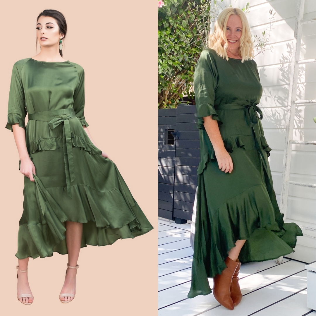 The Model and Me: Anannasa Lisa dress - sage
