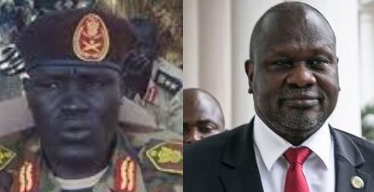 General Johnson Olony Thabo and SPLM-IO Chairman Dr. Riek Machar Teny [Photos via Facebook/Getty Images]