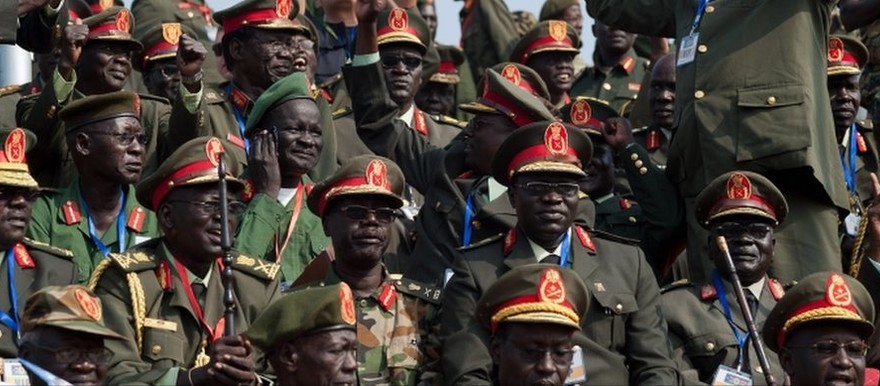 South Sudan army commanders during Independent Celebration on 9 July 2011 [Photo via Radio Tamazuj]