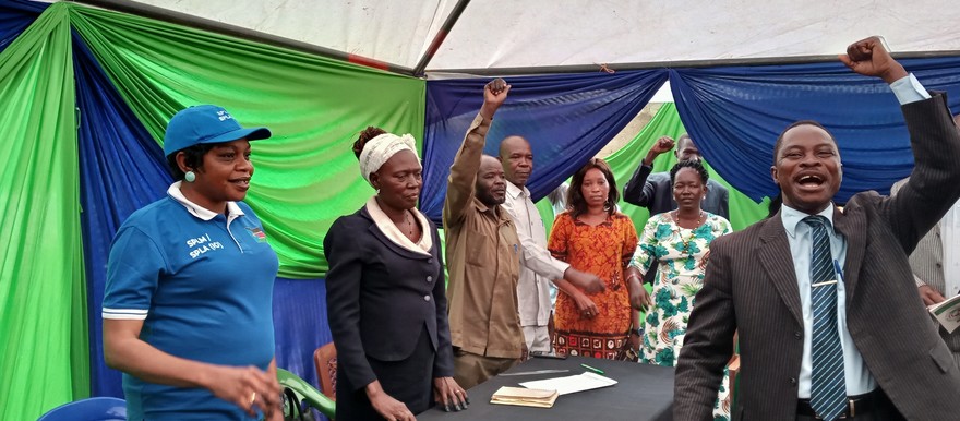 SPLM-IO members during the elections of official members on Sunday 11, July 2021 in Wau, Western Bahr el Ghazal State. [Photo by Radio Tamazuj]