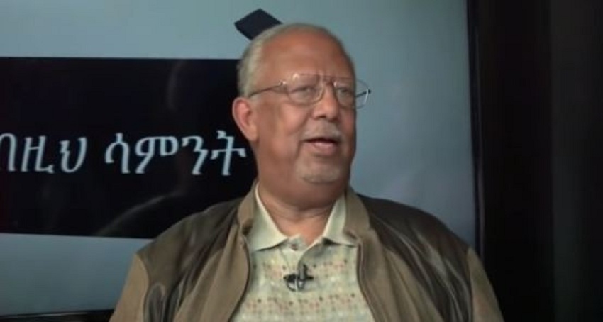 Former Ethiopian envoy to Geneva and Israel Kassa Kebede speaking to a local Ethiopian television. [Photo screengrab]