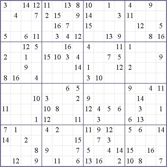 sudoku weekly print this puzzle 16x16 hard puzzle