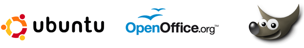 Open Source Software Ubuntu OpenOffice Gimp Logos