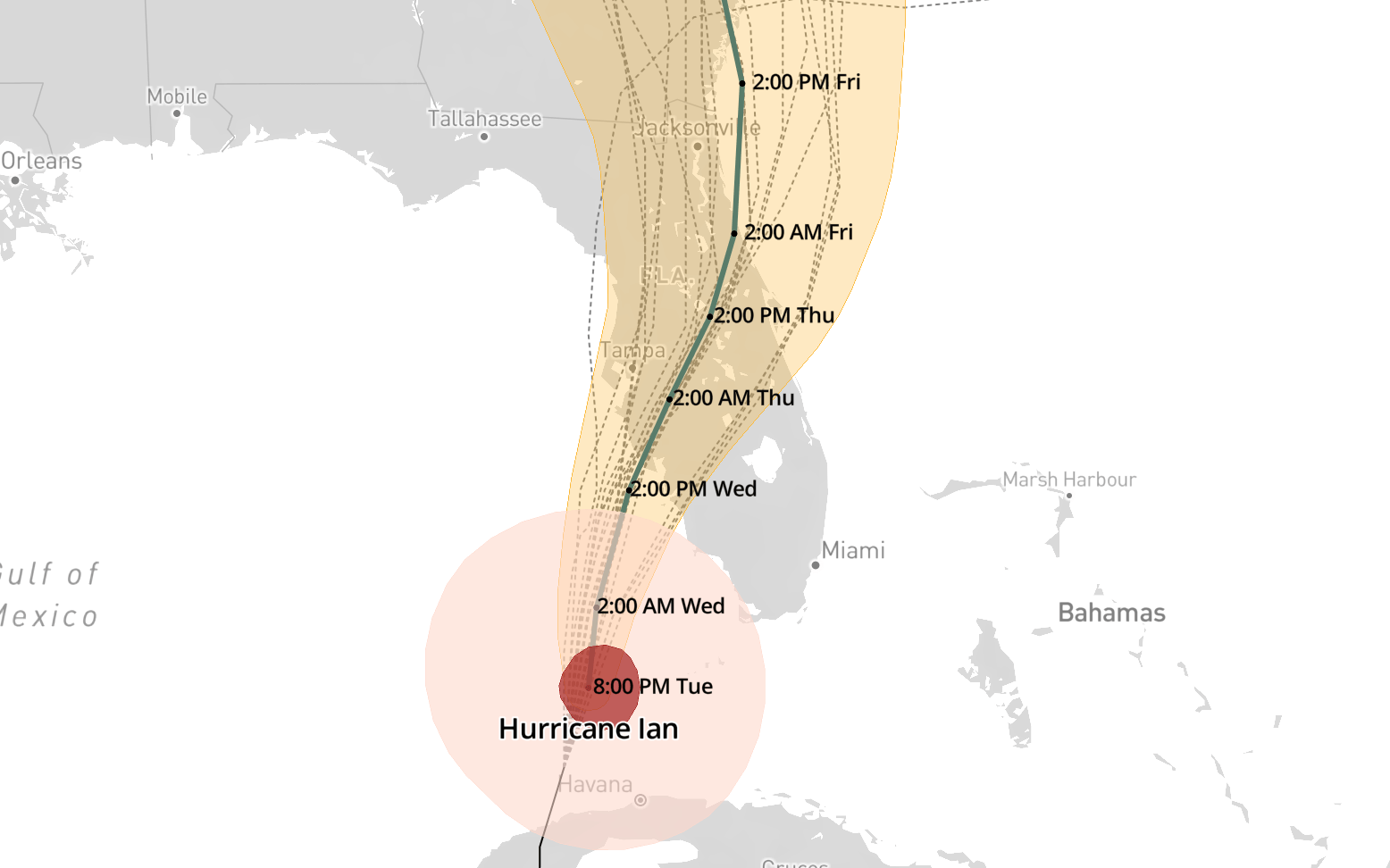 MAP When And Where Will Hurricane Ian Hit Florida 
