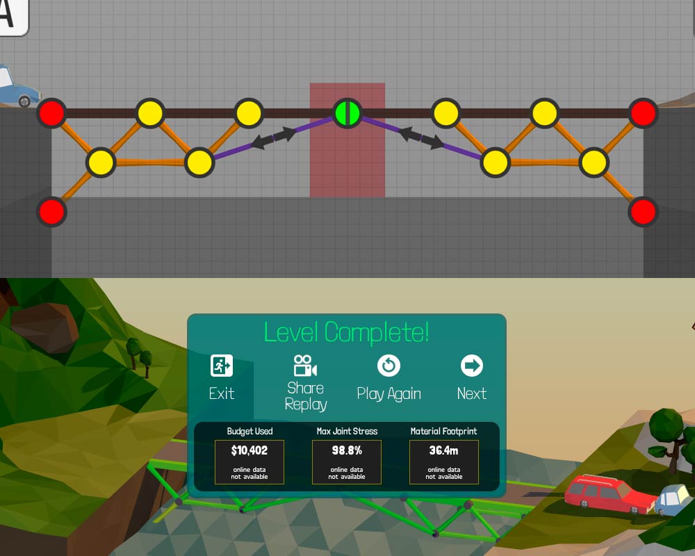 [Steam]Poly Bridge最少花费过关攻略（撰写，23日更新） – 一个月总有那么几天