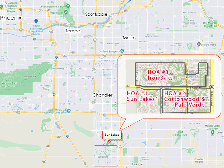 Sun Lakes Of Arizona Real Estate Homes Sales Rentals By Ownera Map.