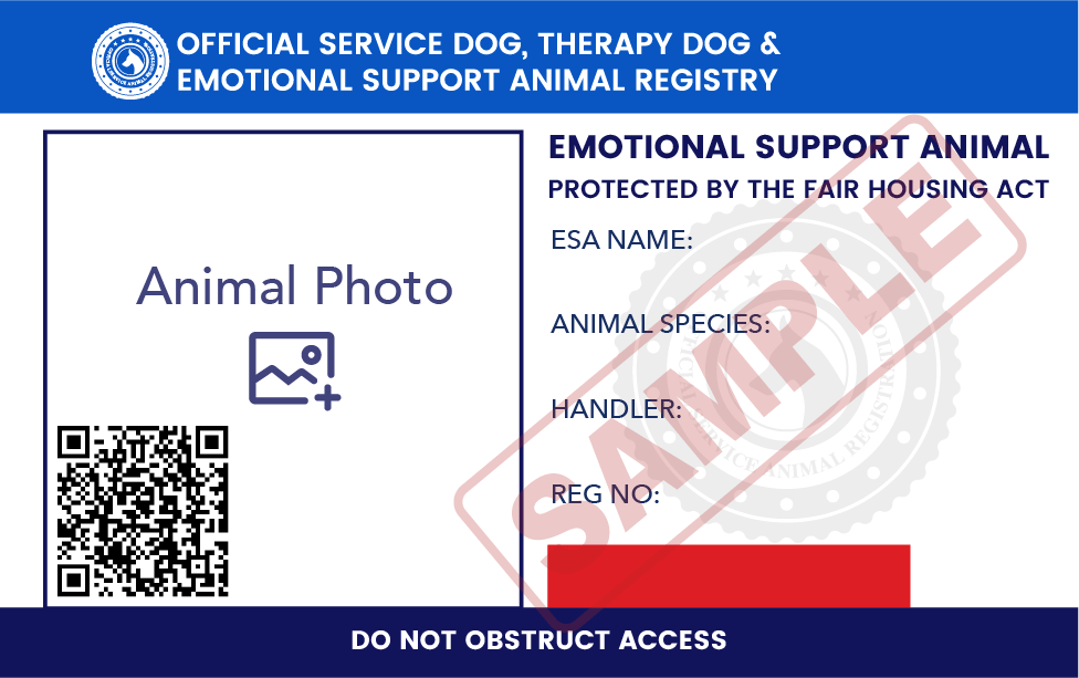 Current training status of your dog*. Offcial Esa Registration Esa Service Animal Registry