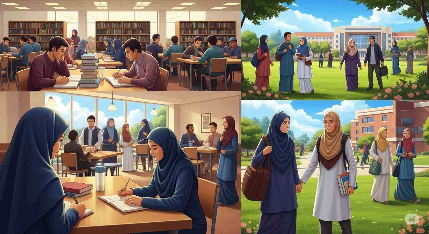 Ilustrasi kampus islam