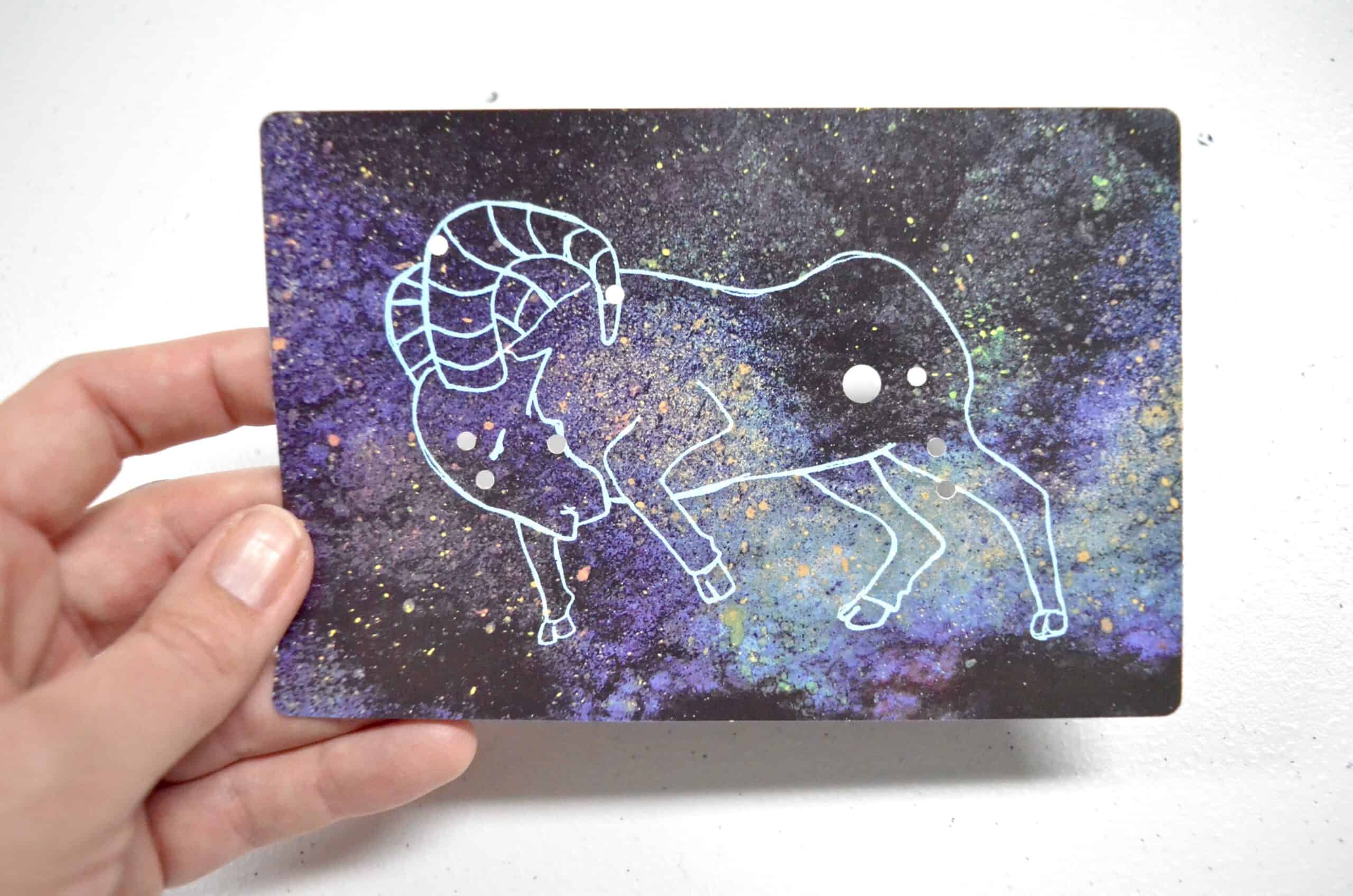 pic Constellation Painting Easy constellation cards for science lessons
