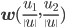 \mathbf{w}(\frac{u_1}{\|u\|}, \frac{u_2}{\|u\|})