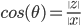 cos(\theta)= \frac{\|z\|}{\|x\|}